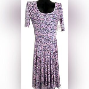 Lula Roe Purple and Pink Patterned Dress *NWT*